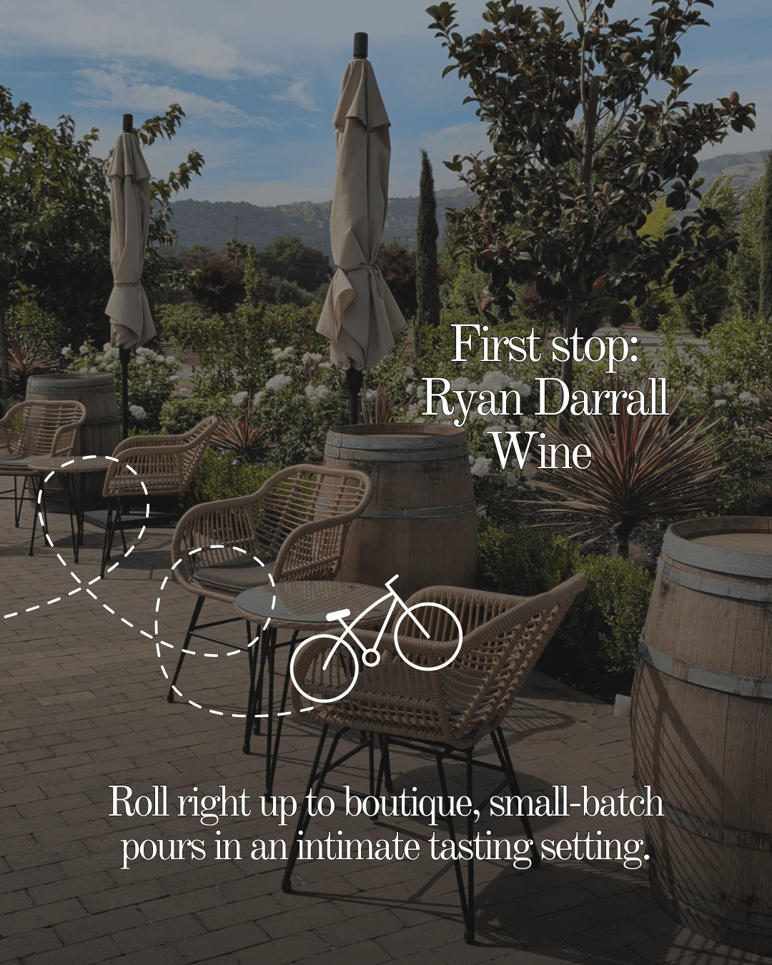 The Ultimate Suisun Valley Vine Hopper Itinerary: A Tandem Bike Adventure Outdoor wine tasting with seating