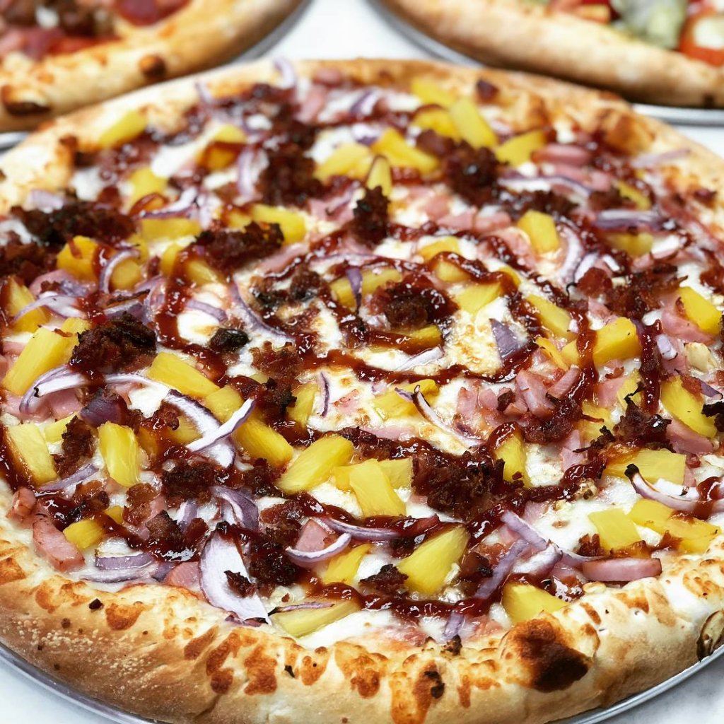 Hawaiian pizza from Cenario's Pizza