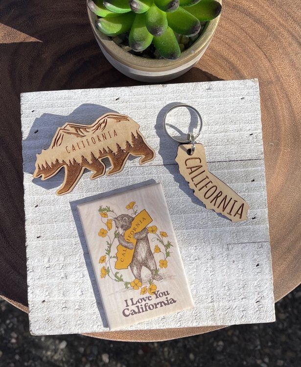 Selection of California wooden gifts